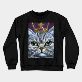 Cat with Crown Crewneck Sweatshirt